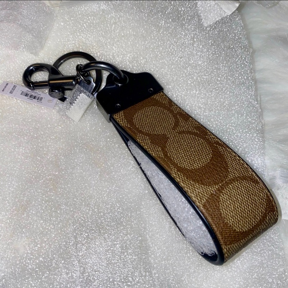 Coach Loop Key Fob In Signature Canvas New